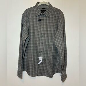 NWT Jos. A. Bank Men's Large Gray Plaid Button Down Shirt